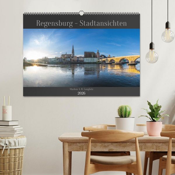 Produktbild: Regensburg - Stadtansichten (Wandkalender 2026 DIN A2 quer), CALVENDO Monatskalender