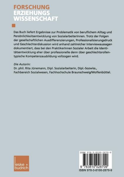 Produktbild: Geschlechtstypische Identit&auml;tsbildungsprozesse in der professionellen Sozialen Arbeit
