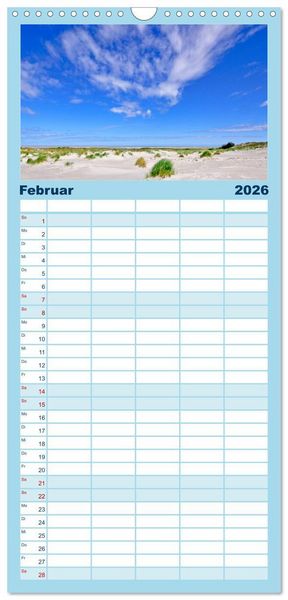 Produktbild: Familienplaner 2026 - Ostfriesische Inseln mit 5 Spalten (Wandkalender, 21 x 45 cm) CALVENDO