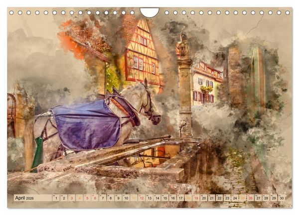 Produktbild: Romantische St&auml;dte - Rothenburg ob der Tauber (Wandkalender 2026 DIN A4 quer), CALVENDO Monatskalender