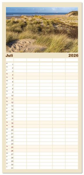 Produktbild: Familienplaner 2026 - Die ganze Vielfalt der Niederlande mit 5 Spalten (Wandkalender, 21 x 45 cm) CALVENDO