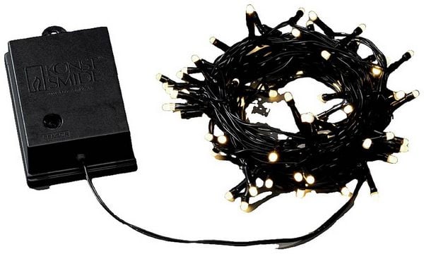 Produktbild: Konstsmide 3728-130 Lichterkette Au&szlig;en batteriebetrieben Anzahl Leuchtmittel 80 LED Warmwei&szlig; Beleuchtete L&auml;nge: 7.9m mit Schalter