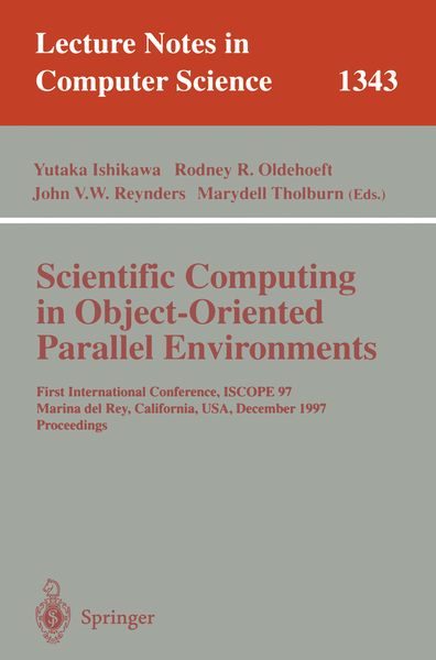Produktbild: Scientific Computing in Object-Oriented Parallel Environments
