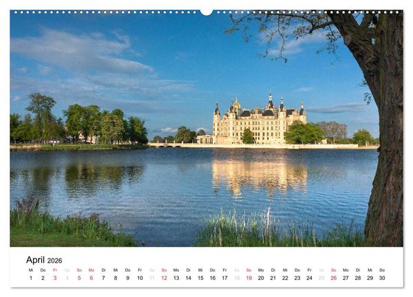 Produktbild: Schweriner M&auml;rchenschloss (hochwertiger Premium Wandkalender 2026 DIN A2 quer), Kunstdruck in Hochglanz