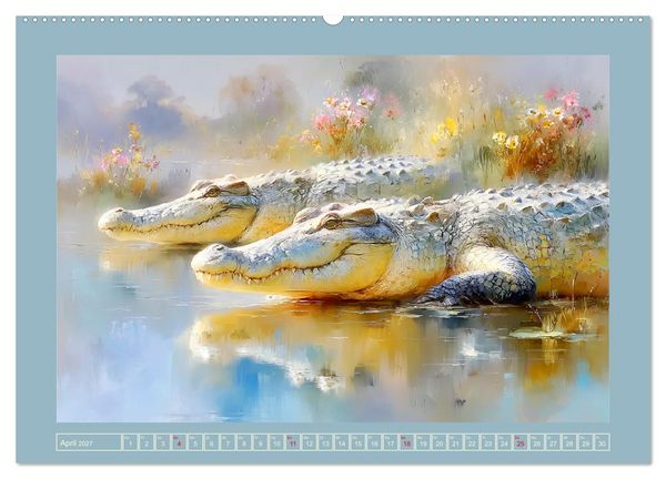 Produktbild: Krokodile. Stille Kraft irgendwo am Wasser (Wandkalender 2027 DIN A2 quer), CALVENDO Monatskalender