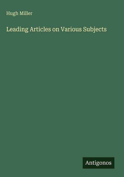 Produktbild: Leading Articles on Various Subjects