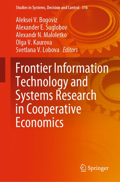 Produktbild: Frontier Information Technology and Systems Research in Cooperative Economics