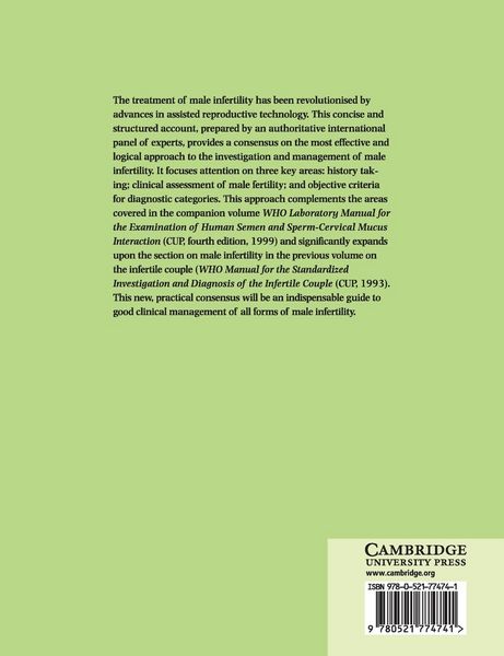 Produktbild: WHO Manual for the Standardized Investigation, Diagnosis and Management of the Infertile Male