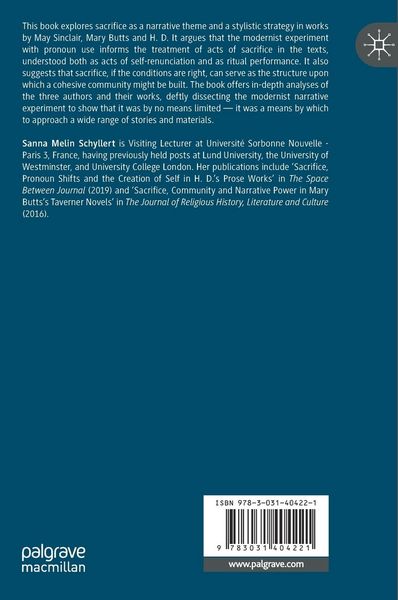 Produktbild: Sacrifice as a Narrative Strategy in May Sinclair, Mary Butts, and H. D.