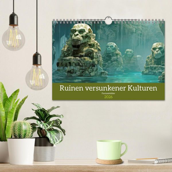 Produktbild: Ruinen versunkener Kulturen - Fantasiebilder (Wandkalender 2026 DIN A4 quer), CALVENDO Monatskalender