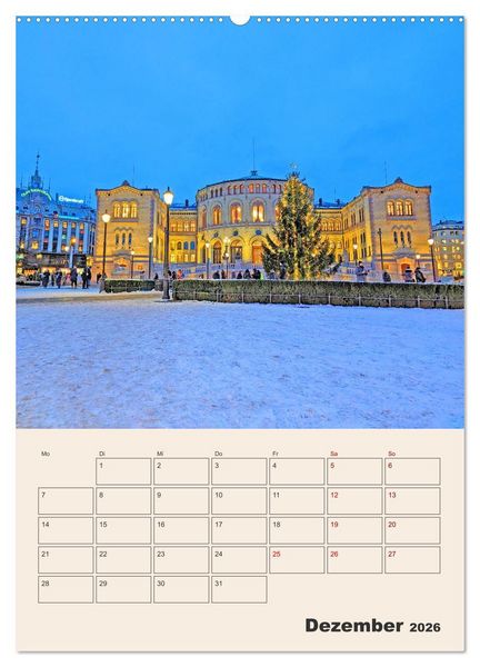 Produktbild: Winterliches Oslo - Terminplaner (hochwertiger Premium Wandkalender 2026 DIN A2 hoch), Kunstdruck in Hochglanz