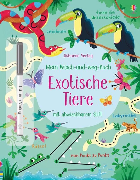Mein Wisch-und-weg-Buch: Exotische Tiere, Taschenbuch von Kirsteen Robson, Usborne, 9781789411560
