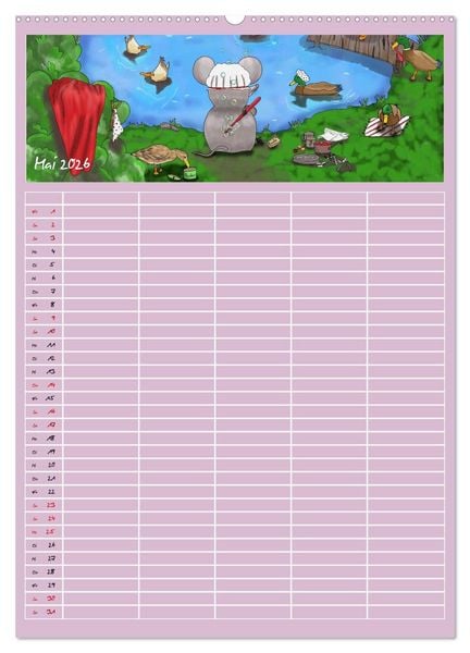 Produktbild: Mats Maus und seine Freunde (Wandkalender 2026 DIN A2 hoch), CALVENDO Monatskalender