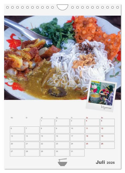 Produktbild: Street Food - K&uuml;chenplaner (Wandkalender 2026 DIN A4 hoch), CALVENDO Monatskalender