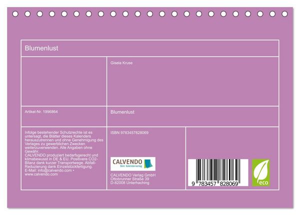 Produktbild: Blumenlust (Tischkalender 2026 DIN A5 quer), CALVENDO Monatskalender
