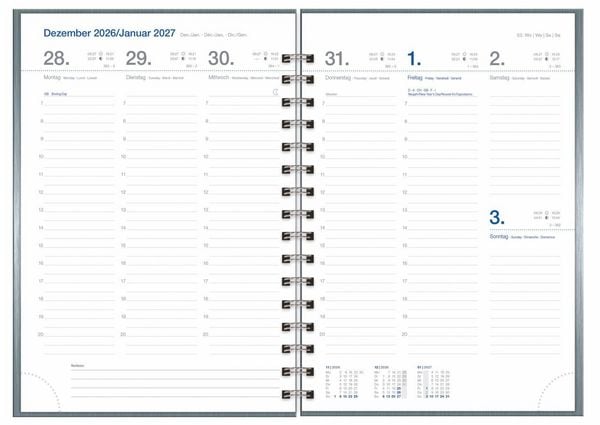 Produktbild: Wochen-Cheftimer A5, Alu silber 2027