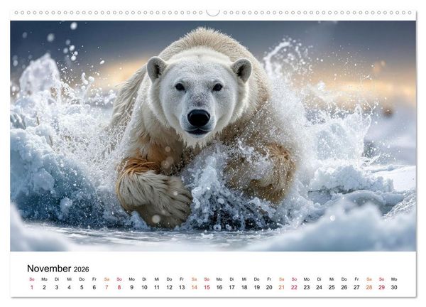Produktbild: Eisb&auml;ren - die Stimme der Wildnis (Wandkalender 2026 DIN A2 quer), CALVENDO Monatskalender