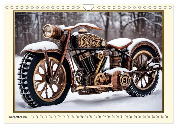 Produktbild: Motorr&auml;der im Steampunk-Style (Wandkalender 2026 DIN A4 quer), CALVENDO Monatskalender