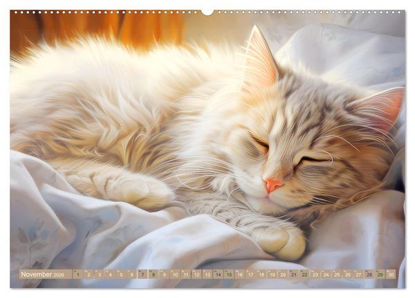 Produktbild: Katzen im Pastellstil (Wandkalender 2026 DIN A2 quer), CALVENDO Monatskalender