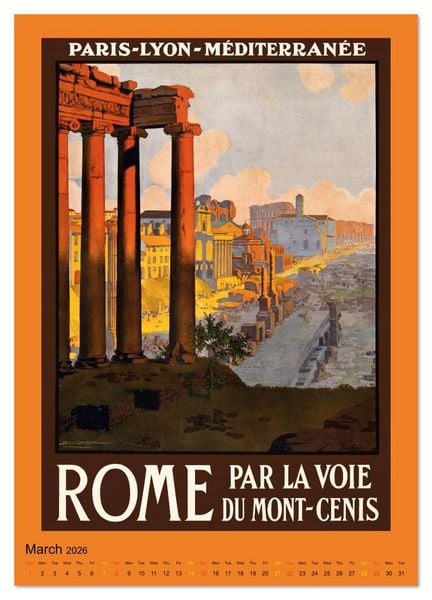 Produktbild: Vintage Travel Posters around the World (Wall Calendar 2026 DIN A4 portrait), CALVENDO 12 Month Wall Calendar