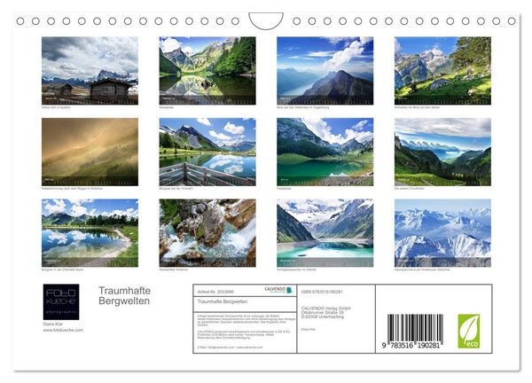 Produktbild: Traumhafte Bergwelten (Wandkalender 2026 DIN A4 quer), CALVENDO Monatskalender