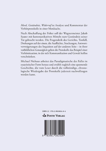 Produktbild: Mord, Gest&auml;ndnis, Widerruf