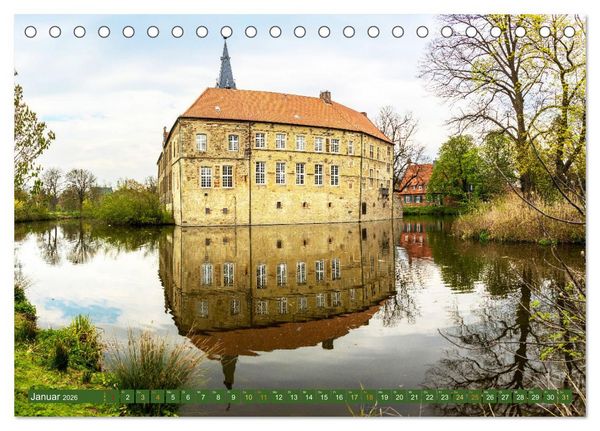 Produktbild: D&uuml;lmen - Wildpferde, Burgen und Schl&ouml;sser (Tischkalender 2026 DIN A5 quer), CALVENDO Monatskalender