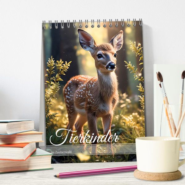 Produktbild: Tierkinder im Zauberwald (Tischkalender 2026 DIN A5 hoch), CALVENDO Monatskalender