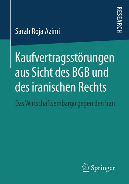 Produktbild: Kaufvertragsst&ouml;rungen aus Sicht des BGB und des iranischen Rechts