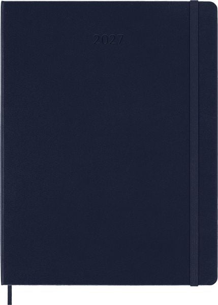 Produktbild: Moleskine 12 Monate Wochen Notizkalender 2027, XL, 1 Wo = 1 Seite, rechts linierte Seite, Fester Einband, Saphir