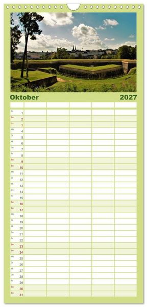 Produktbild: Familienplaner 2027 - Luxemburg entlang des Wenzelwegs mit 5 Spalten (Wandkalender, 21 x 45 cm) CALVENDO