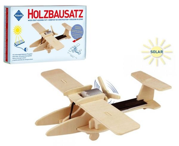 Produktbild: PEBARO 830/4 - Solar Holzbausatz Sport-Flugzeug, 14-teilig, Holzkonstruktion mit solarangetriebenem Propeller