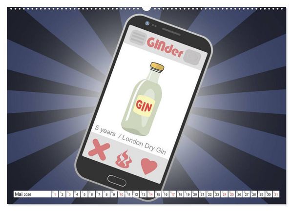 Produktbild: Gin & Tonic Die Besten Spr&uuml;che und Wortspiele (hochwertiger Premium Wandkalender 2026 DIN A2 quer), Kunstdruck in Hochglanz