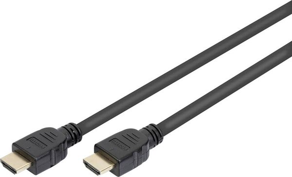 Digitus HDMI Anschlusskabel HDMI-A Stecker, HDMI-A Stecker 5.00m Schwarz AK-330124-050-S 8K UHD, vergoldete Steckkontakt