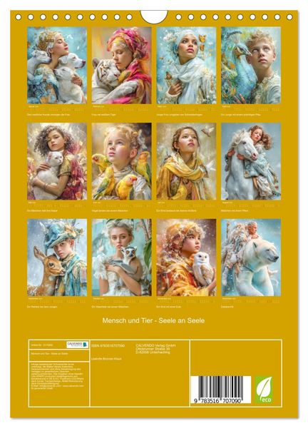 Produktbild: Mensch und Tier - Seele an Seele (Wandkalender 2026 DIN A4 hoch), CALVENDO Monatskalender