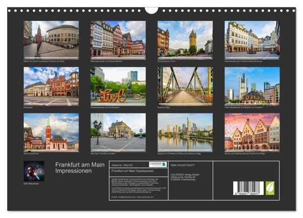 Produktbild: Frankfurt am Main Impressionen (Wandkalender 2026 DIN A3 quer), CALVENDO Monatskalender