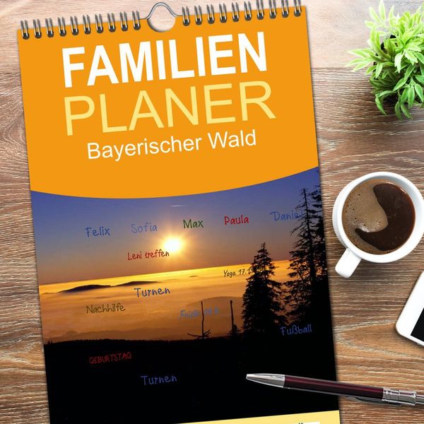 Produktbild: Familienplaner 2026 - Bayerischer Wald mit 5 Spalten (Wandkalender, 21 x 45 cm) CALVENDO