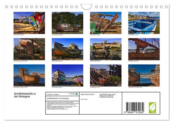 Produktbild: Schiffsfriedh&ouml;fe in der Bretagne (Wandkalender 2026 DIN A4 quer), CALVENDO Monatskalender