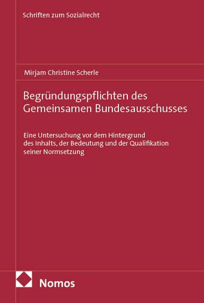 Produktbild: Begr&uuml;ndungspflichten des Gemeinsamen Bundesausschusses