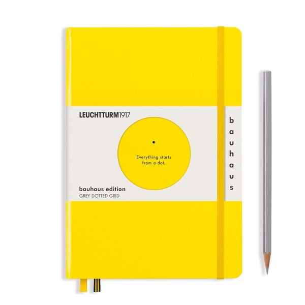 Produktbild: LEUCHTTURM1917 Notizbuch Medium (A5), Hardcover, 251 num. Seiten, Zitrone, Dotted, Bauhaus Edition