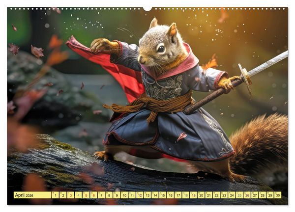 Produktbild: Eichh&ouml;rnchen im Erlebnishunger (hochwertiger Premium Wandkalender 2026 DIN A2 quer), Kunstdruck in Hochglanz