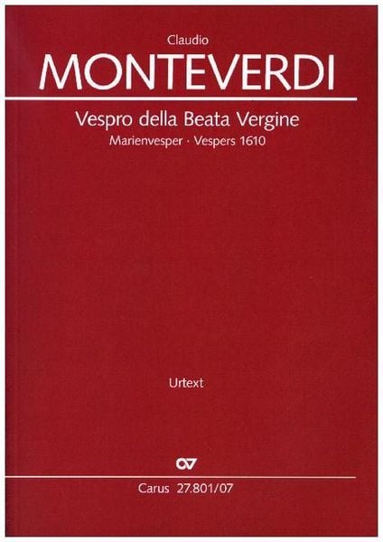 Produktbild: Vespro della Beata Vergine, Studienpartitur