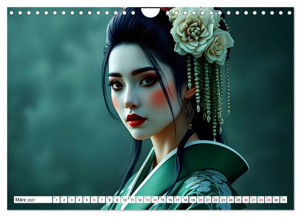 Produktbild: Dunkle Eleganz der Geishas (Wandkalender 2027 DIN A4 quer), CALVENDO Monatskalender