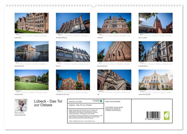 Produktbild: L&uuml;beck - Das Tor zur Ostsee (hochwertiger Premium Wandkalender 2026 DIN A2 quer), Kunstdruck in Hochglanz