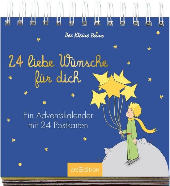 Produktbild: Postkarten-Adventskalender. Der Kleine Prinz. 24 liebe W&uuml;nsche f&uuml;r dich