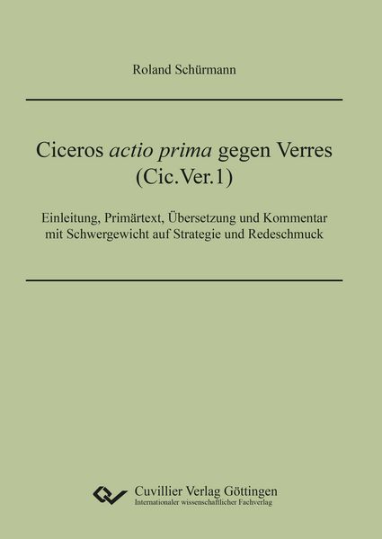 Produktbild: Ciceros actio prima gegen Verres (Cic.Ver.1)