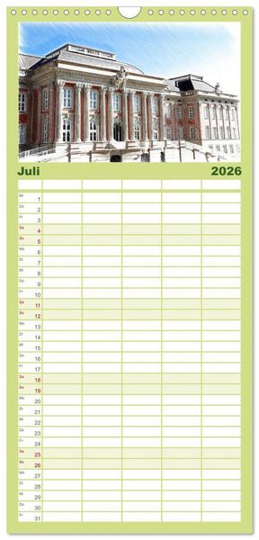 Produktbild: Familienplaner 2026 - Potsdam Kalender mit 5 Spalten (Wandkalender, 21 x 45 cm) CALVENDO