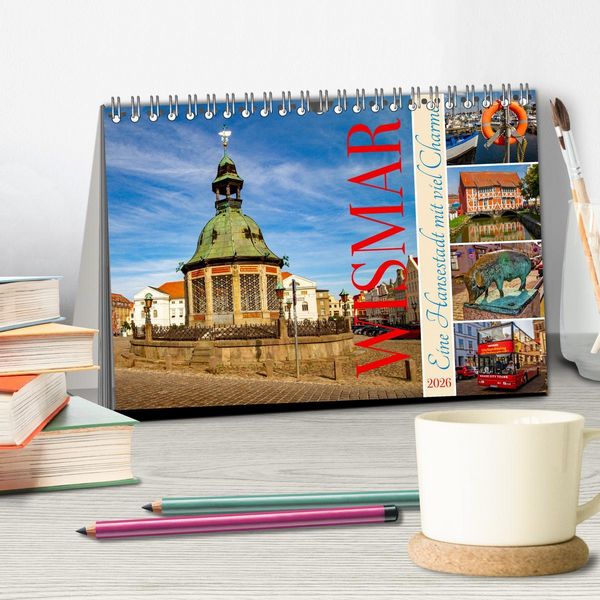Produktbild: Wismar &ndash; Eine Hansestadt mit Charme (Tischkalender 2026 DIN A5 quer), CALVENDO Monatskalender