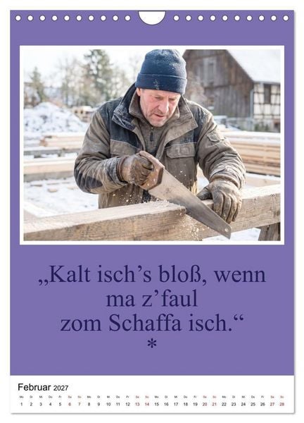 Produktbild: Schw&auml;bische Mundart - A Brezl ohne Salz isch wie a Dag ohne Bruddla (Wandkalender 2027 DIN A4 hoch), CALVENDO Monatskalender