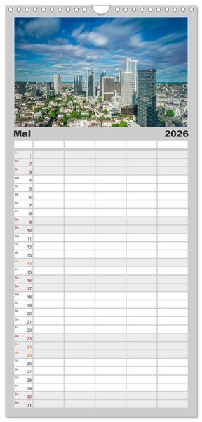 Produktbild: Familienplaner 2026 - Frankfurt am Main mit 5 Spalten (Wandkalender, 21 x 45 cm) CALVENDO